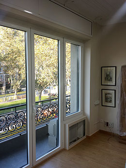 Balconeras de pvc en blanco con vidrios cámaras acústicos