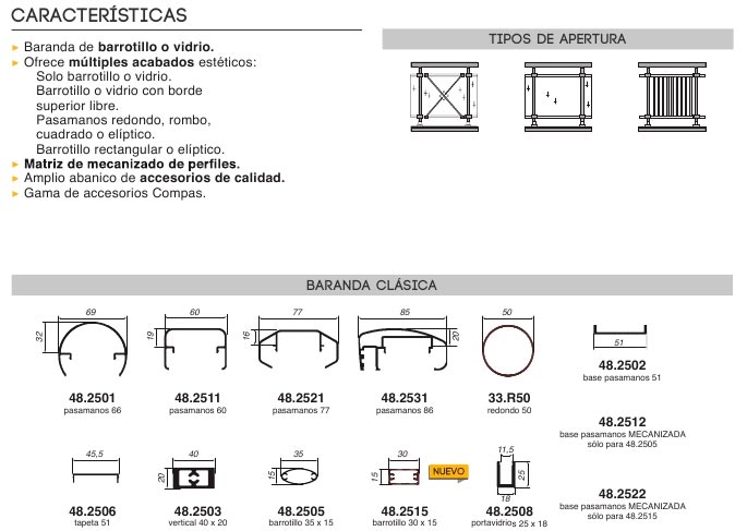 barandilla clasica, baranda de barrotillo, baranda de vidrio, barandas, barandilllas, barcelona, perfiles baranda, aluminio, renova, centro alum