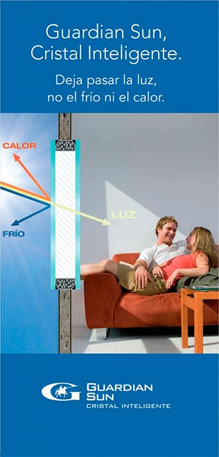 folleto, consumidor, guardian sun, cristal inteligente, vidrio inteligente, control solar, bajo emisivo, aislamiento, termico, acustico, portada