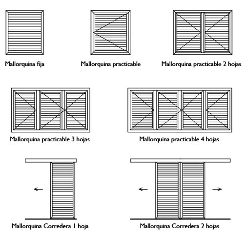 Ventana Madera Mallorquina 4 hojas