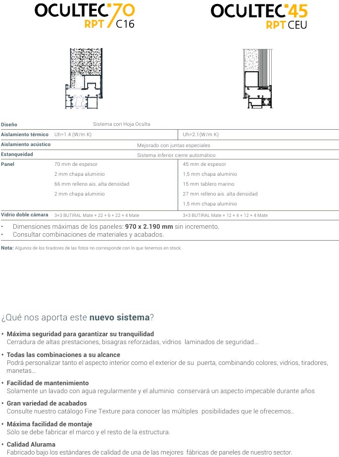 ocultec, renova ocultec rpt, ocultec 45 rpt, ocultec 70 rpt c16, rpt, serie renova, puertas entrada, hoja oculta, barcelona, puertas, aluminio