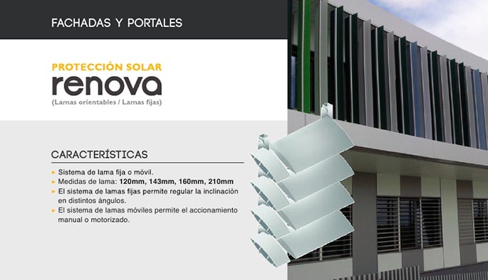 celosias, lamas, proteccion solar, perfiles aluminio, serie renova, barcelona, perfiles, aluminio, perfiles celosias, renova, centro alum