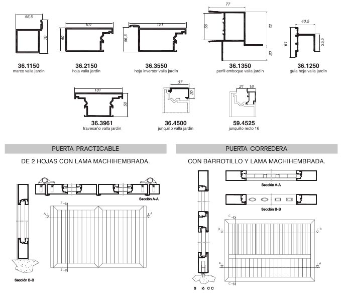 vallas, cancelas, portales, vallas de jardin, perfiles aluminio, serie renova, barcelona, perfiles, aluminio, perfiles vallas, centro alum