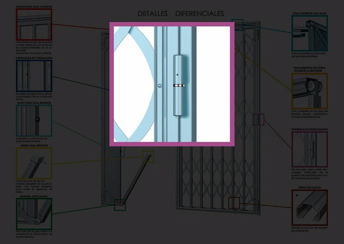 Rejas de ballesta detalles diferenciales rejas de ballesta, rejas, ballestas, rejas plegables, rejas de seguridad, rejas extensibles, rejas de acero, cierres de tijera, rejas de fuelle