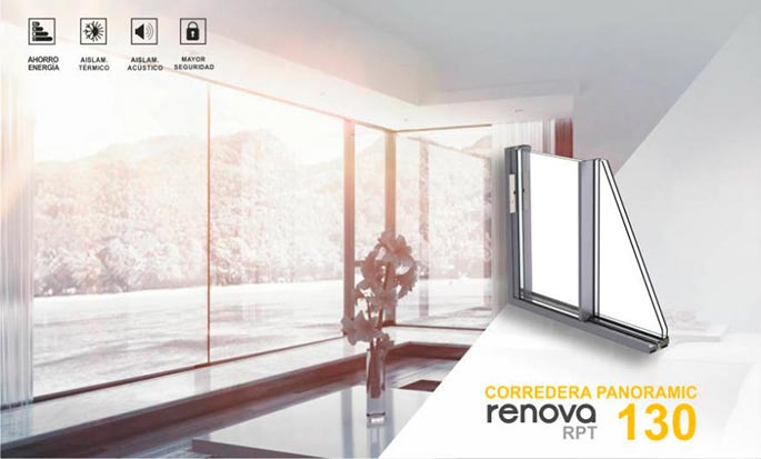 renova co panoramic 130 rpt, panoramic, co panoramic 130 rpt, rpt, serie renova, correderas, barcelona, perfiles, aluminio, ventanas, balconeras