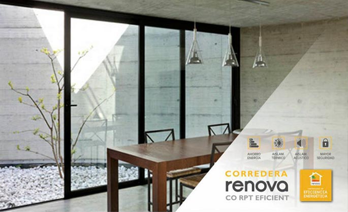 renova co rpt eficient, co rpt eficient, rpt, serie renova, correderas, barcelona, perfiles, aluminio, ventanas, balconeras, perfiles correderas