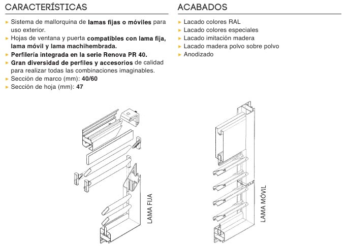 mallorquina, canal europeo, pr 40, serie renova, cerramientos exteriores, barcelona, perfiles, aluminio, sistemas renova, renova, centro alum