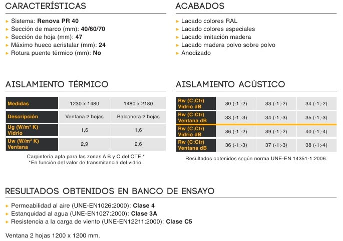 pr 40, serie renova, practicables, barcelona, perfiles, aluminio, ventanas, balconeras, perfiles practicables, sistemas renova, centro alum