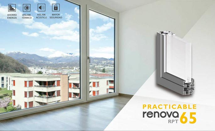 pr rpt 65, rpt, rpt 65, serie renova, practicables, barcelona, perfiles, aluminio, ventanas, balconeras, sistemas renova, centro alum