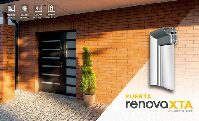 xta renova rpt, xta rpt, xta, rpt, serie renova, puertas entrada, barcelona, puertas, perfiles, aluminio, puertas vaiven, sistemas renova