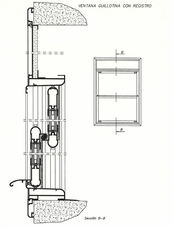 ventana guillotina con registro, ventanas guillotinas de aluminio, ventanas guillotinas, ventana, guillotina, aluminio, barcelona